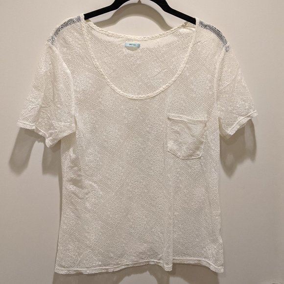Kimchi Blue Tops - Kimchi Blue Cream Lace T-shirt